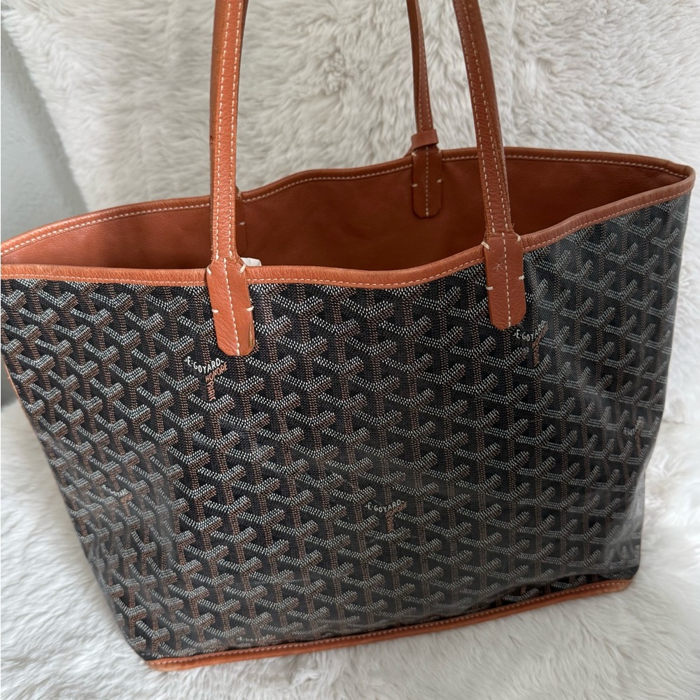 Goyard Goyardine Reversible Anjou Tote Bag Black and Brown
